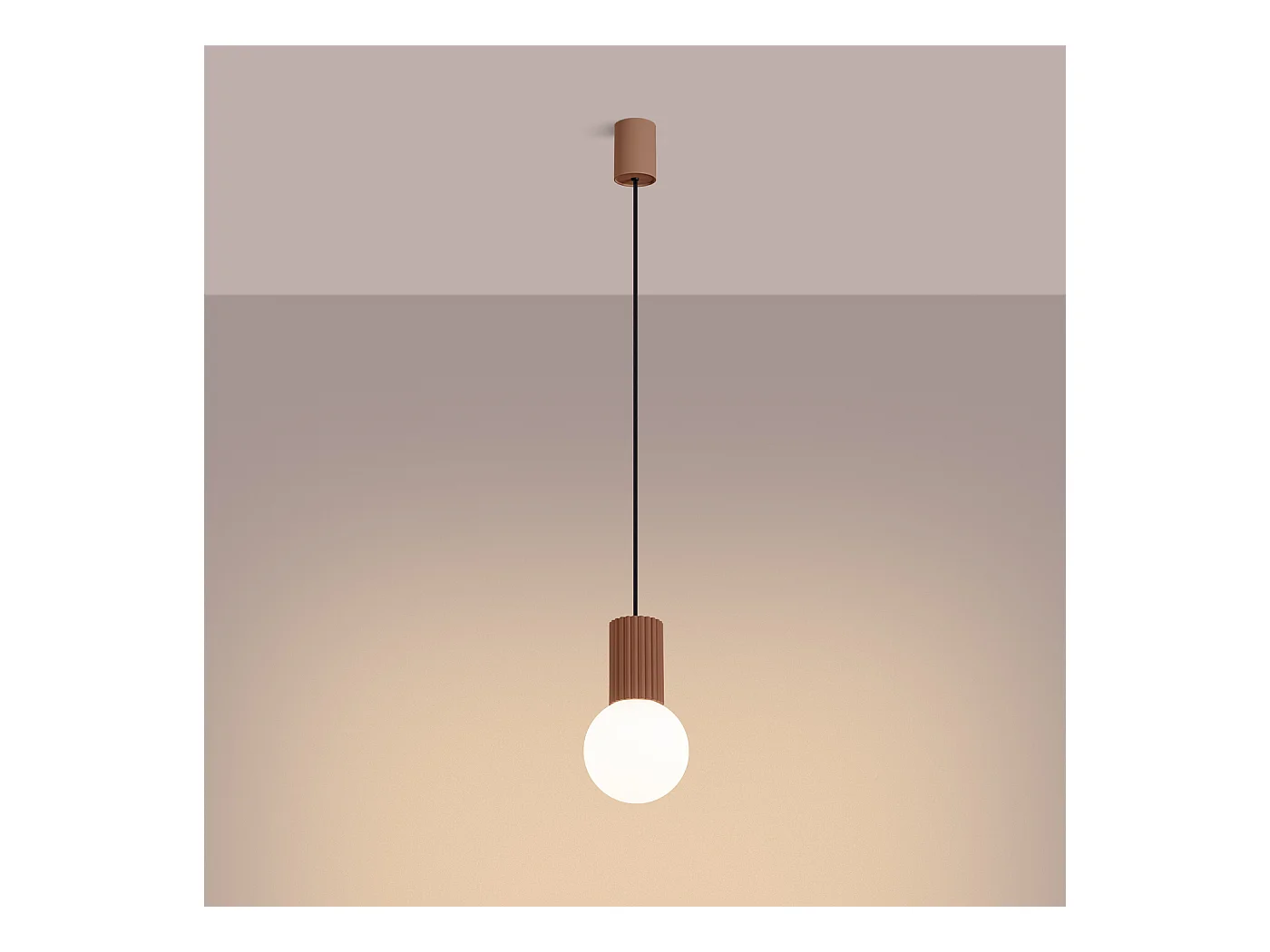 Pendelleuchte Halo Modern Aus  Aluminium/Glas - 1 Lichtquellen - L.12 X H. Cm - Mokka