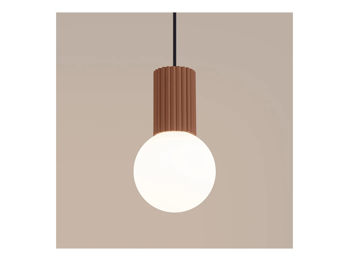 Pendelleuchte Halo Modern Aus  Aluminium/Glas - 1 Lichtquellen - L.12 X H. Cm - Mokka