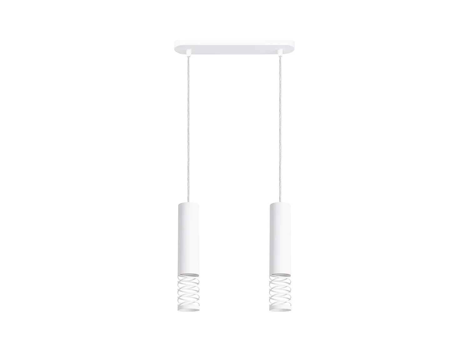 Lampe À Suspension Lami Moderne En Acier - 2 Sources Lumineuses - L.33 X H.125 Cm - Blanc