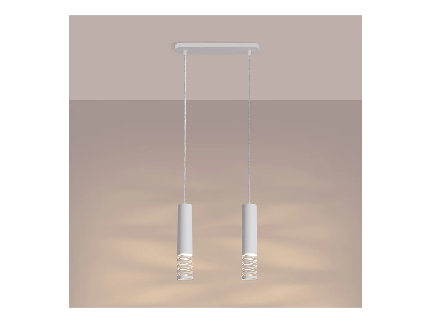 Lampe À Suspension Lami Moderne En Acier - 2 Sources Lumineuses - L.33 X H.125 Cm - Blanc