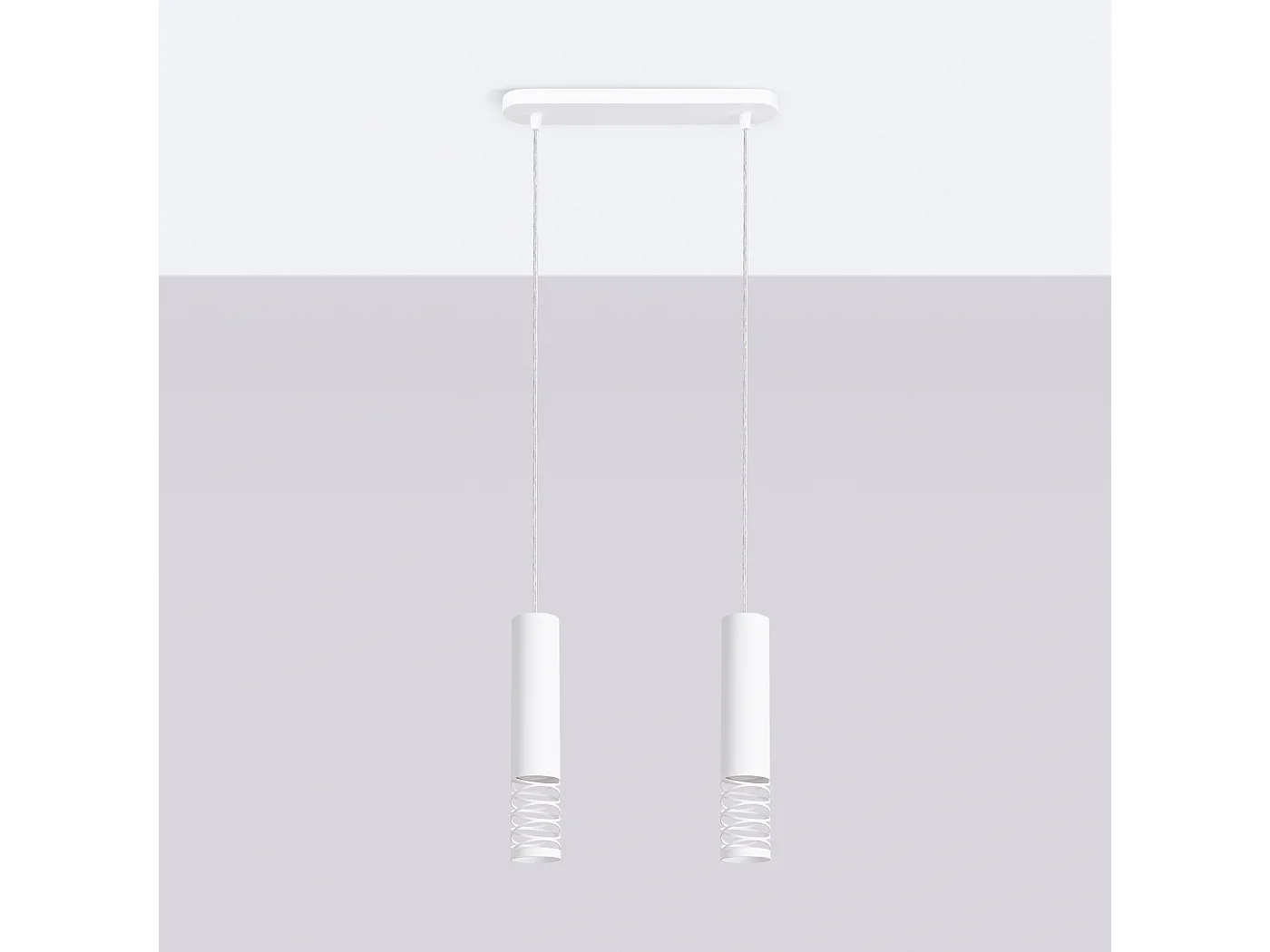 Pendelleuchte Lami Modern Aus  Stahl - 2 Lichtquellen - L.33 X H. Cm - Weiß