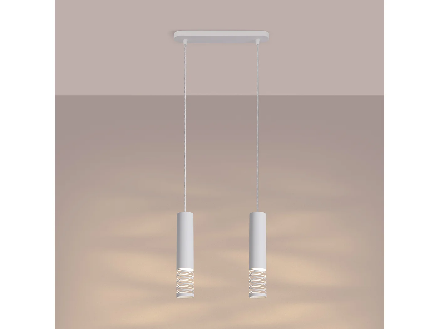 Pendelleuchte Lami Modern Aus  Stahl - 2 Lichtquellen - L.33 X H. Cm - Weiß