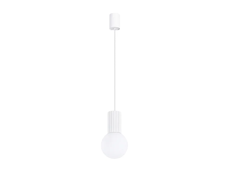 Pendelleuchte Halo Modern Aus  Aluminium/Glas - 1 Lichtquellen - L.12 X H. Cm - Weiß