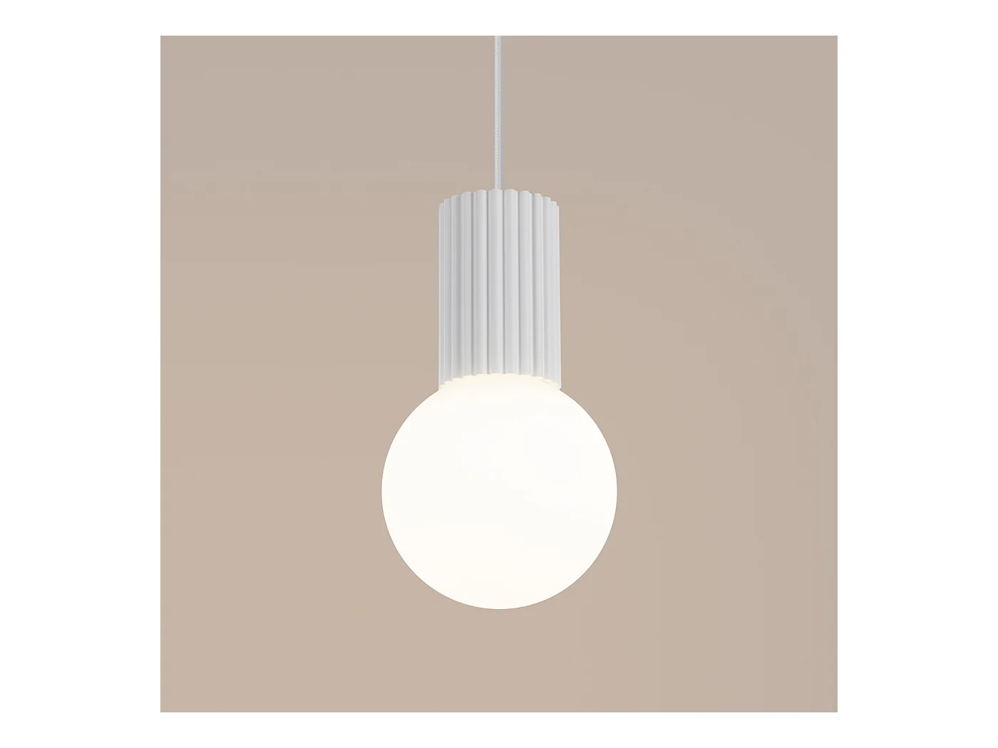 Lampe À Suspension Halo Moderne En Aluminium/Verre - 1 Sources Lumineuses - L.12 X H.120 Cm - Blanc