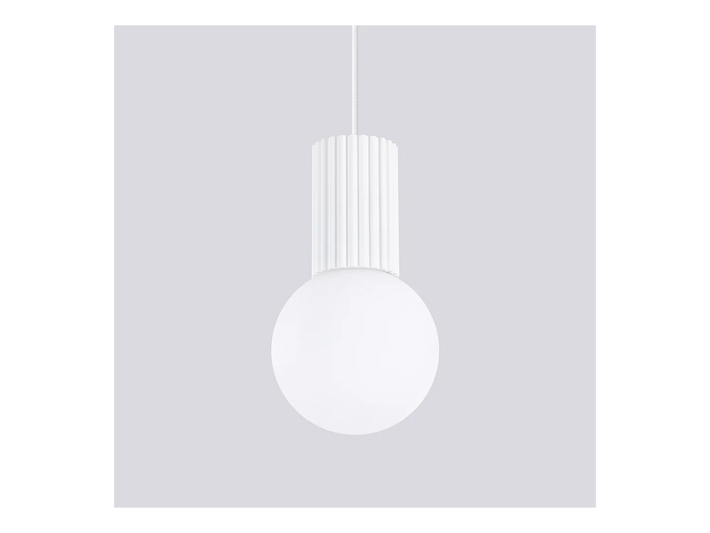 Lampe À Suspension Halo Moderne En Aluminium/Verre - 1 Sources Lumineuses - L.12 X H.120 Cm - Blanc