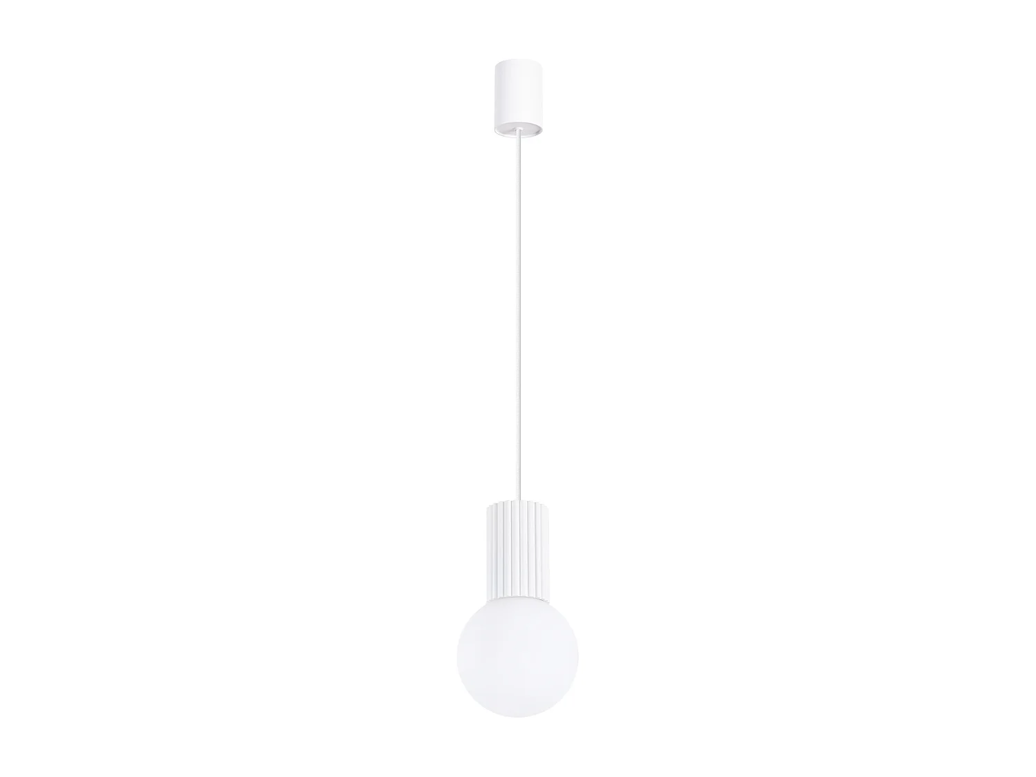 Lampe À Suspension Halo Moderne En Aluminium/Verre - 1 Sources Lumineuses - L.12 X H.120 Cm - Blanc