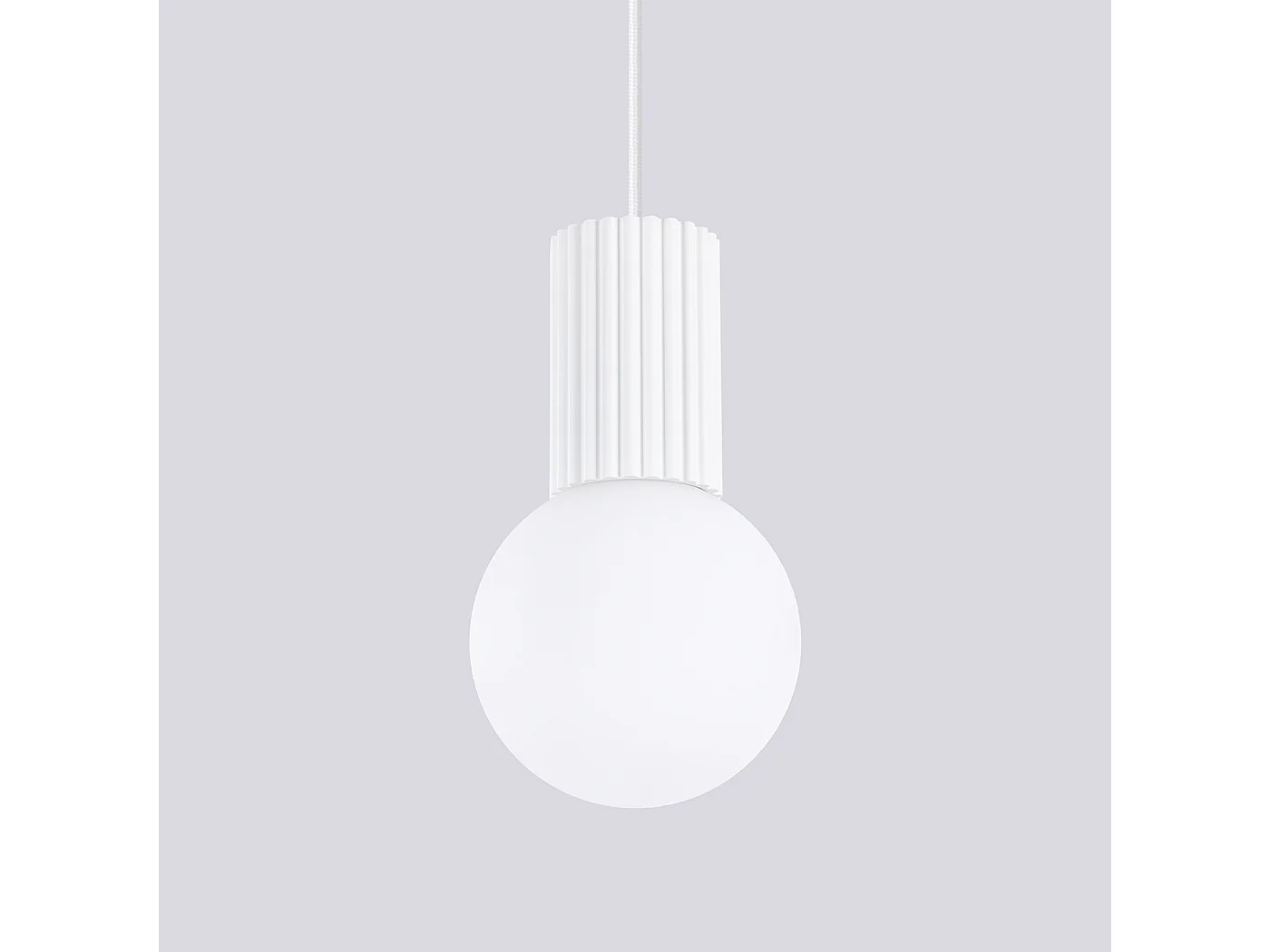 Lampe À Suspension Halo Moderne En Aluminium/Verre - 1 Sources Lumineuses - L.12 X H.120 Cm - Blanc