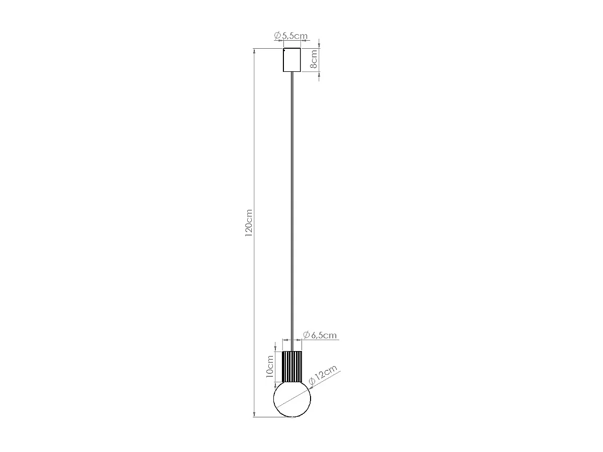 Lampe À Suspension Halo Moderne En Aluminium/Verre - 1 Sources Lumineuses - L.12 X H.120 Cm - Blanc
