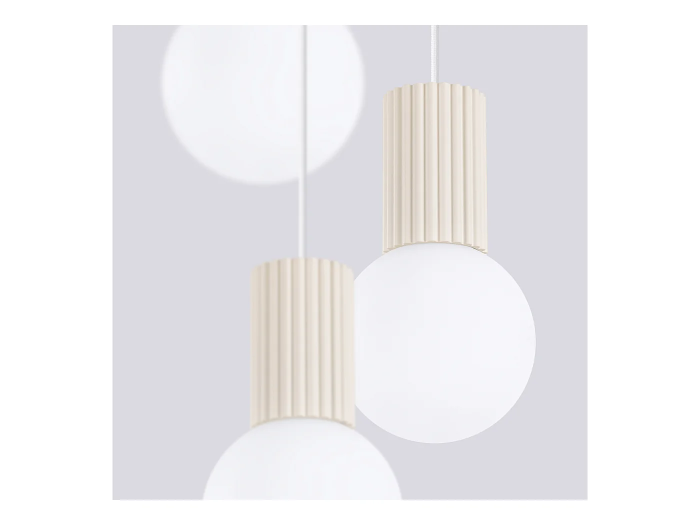 Lampa Wisząca Nowoczesny Halo, Aluminium/Szkło - 3 Źródło - L.25 X H.125 Cm - Beżowy