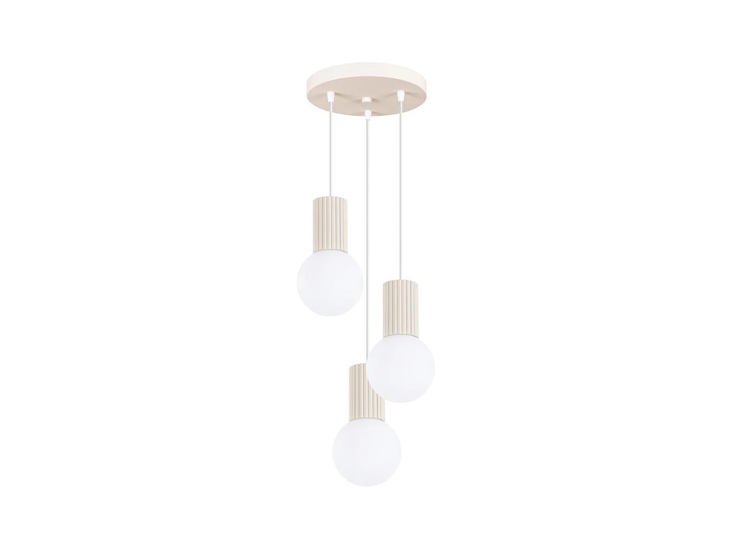 Hanglamp Halo Modern Van  - 3 Lichtbronnen - L.25 X H.125 Cm - Beige