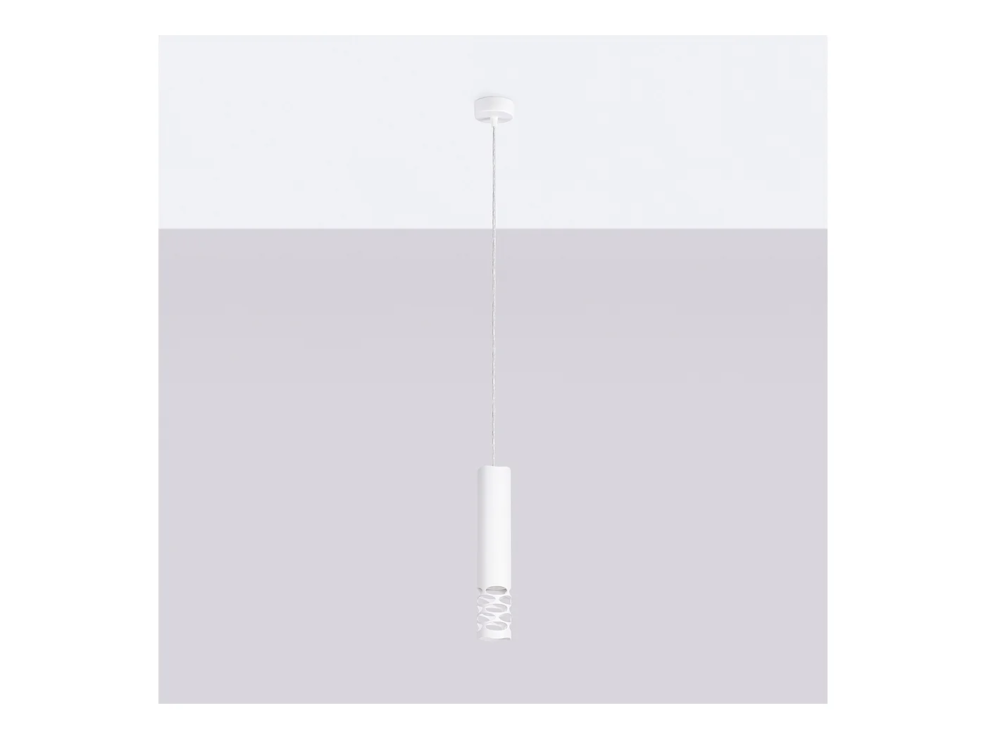 Lampe À Suspension Liro Moderne En Acier - 1 Sources Lumineuses - L.8 X H.125 Cm - Blanc