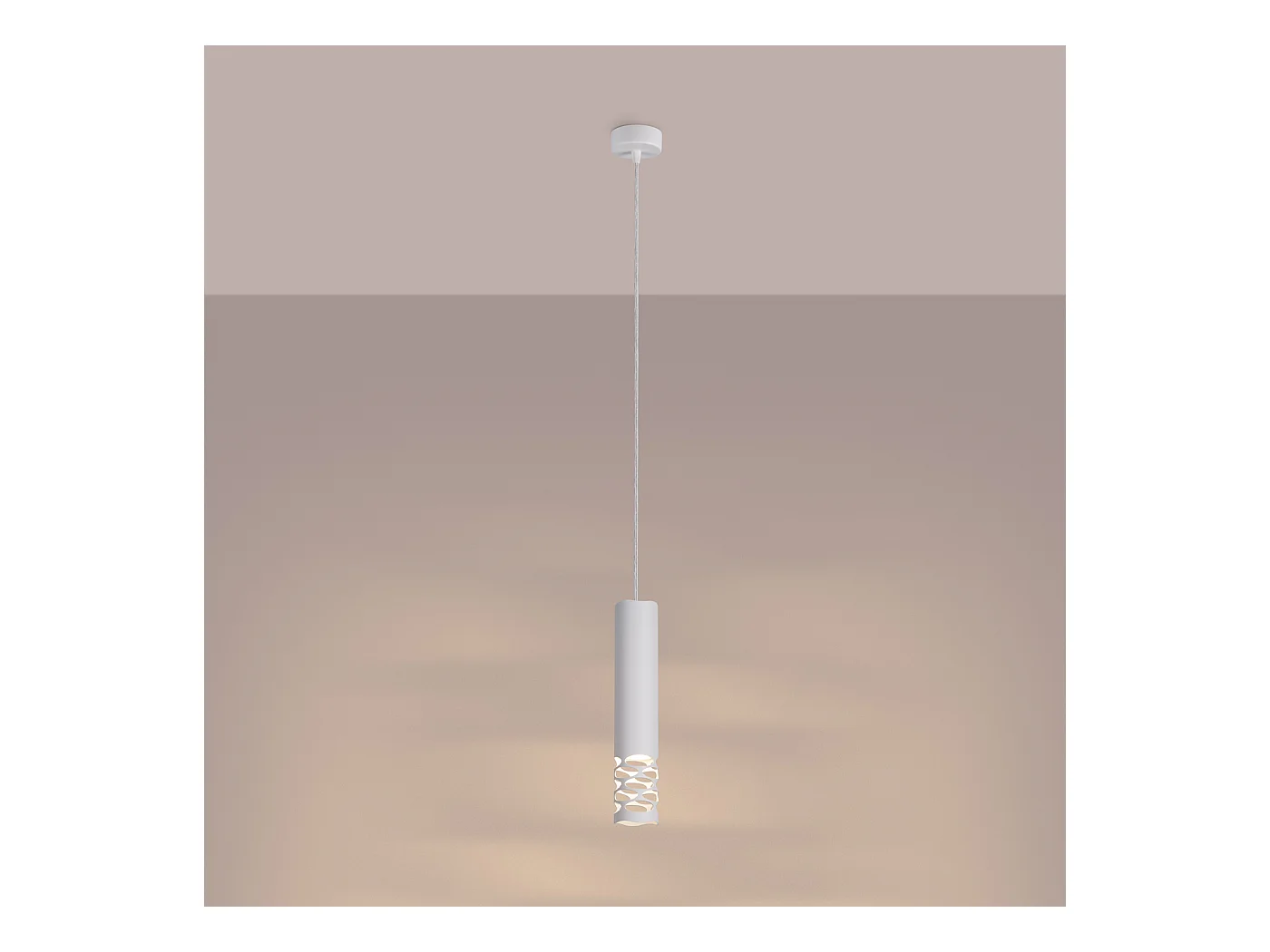 Lampe À Suspension Liro Moderne En Acier - 1 Sources Lumineuses - L.8 X H.125 Cm - Blanc