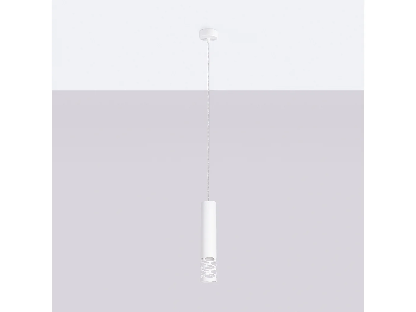 Lámpara Colgante Liro Moderno De Acero - 1 Fuentes Luminosas - L.8 X A.125 Cm - Blanco