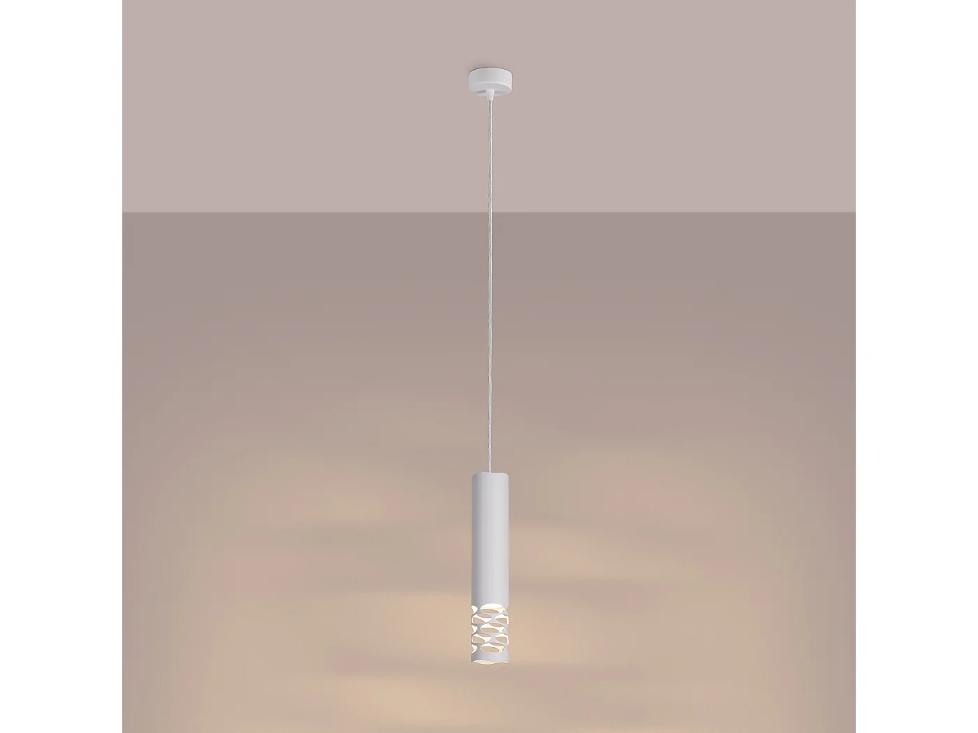 Lámpara Colgante Liro Moderno De Acero - 1 Fuentes Luminosas - L.8 X A.125 Cm - Blanco