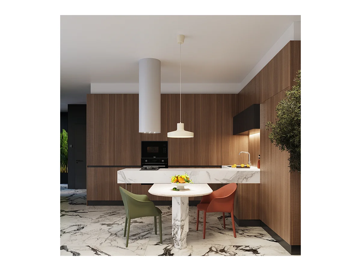 Lampe À Suspension Bilo Moderne En Acier - 1 Sources Lumineuses - L.35 X H.120 Cm - Beige