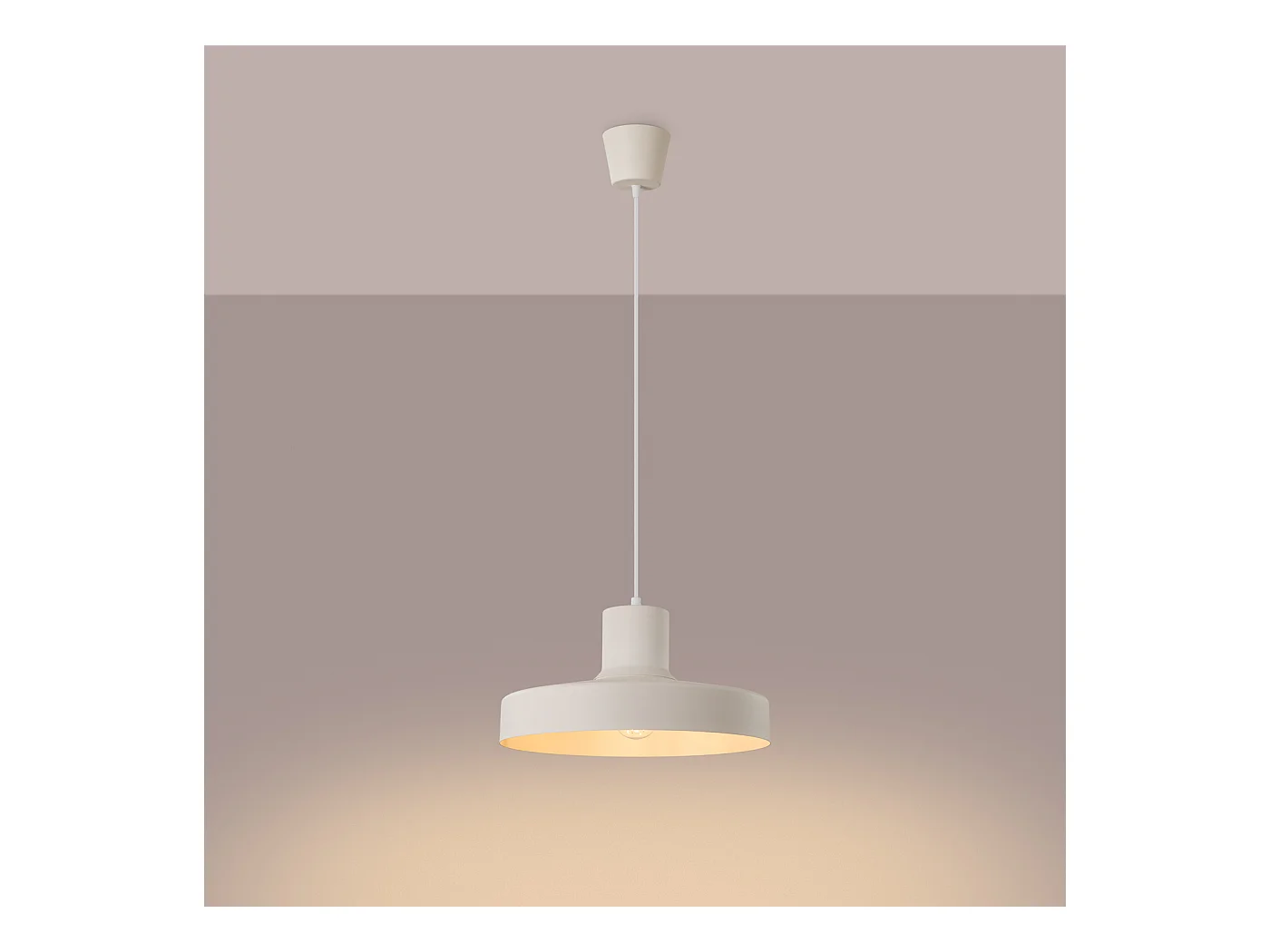Lampe À Suspension Bilo Moderne En Acier - 1 Sources Lumineuses - L.35 X H.120 Cm - Beige