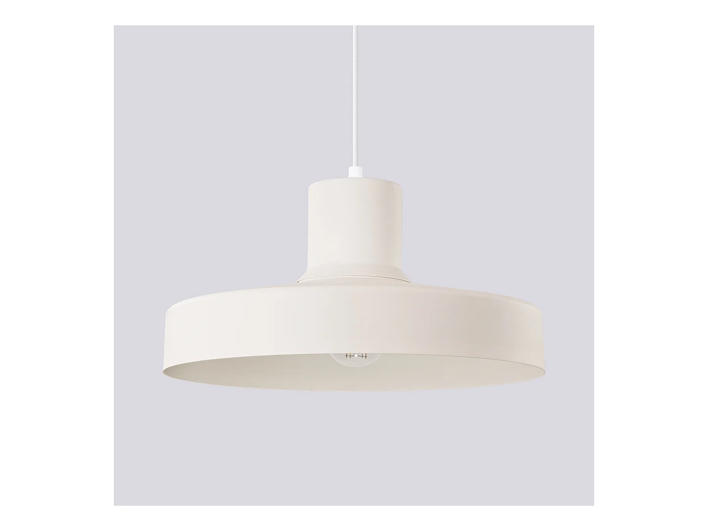 Lampe À Suspension Bilo Moderne En Acier - 1 Sources Lumineuses - L.35 X H.120 Cm - Beige