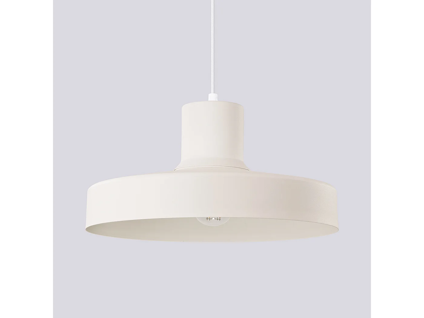 Lampe À Suspension Bilo Moderne En Acier - 1 Sources Lumineuses - L.35 X H.120 Cm - Beige