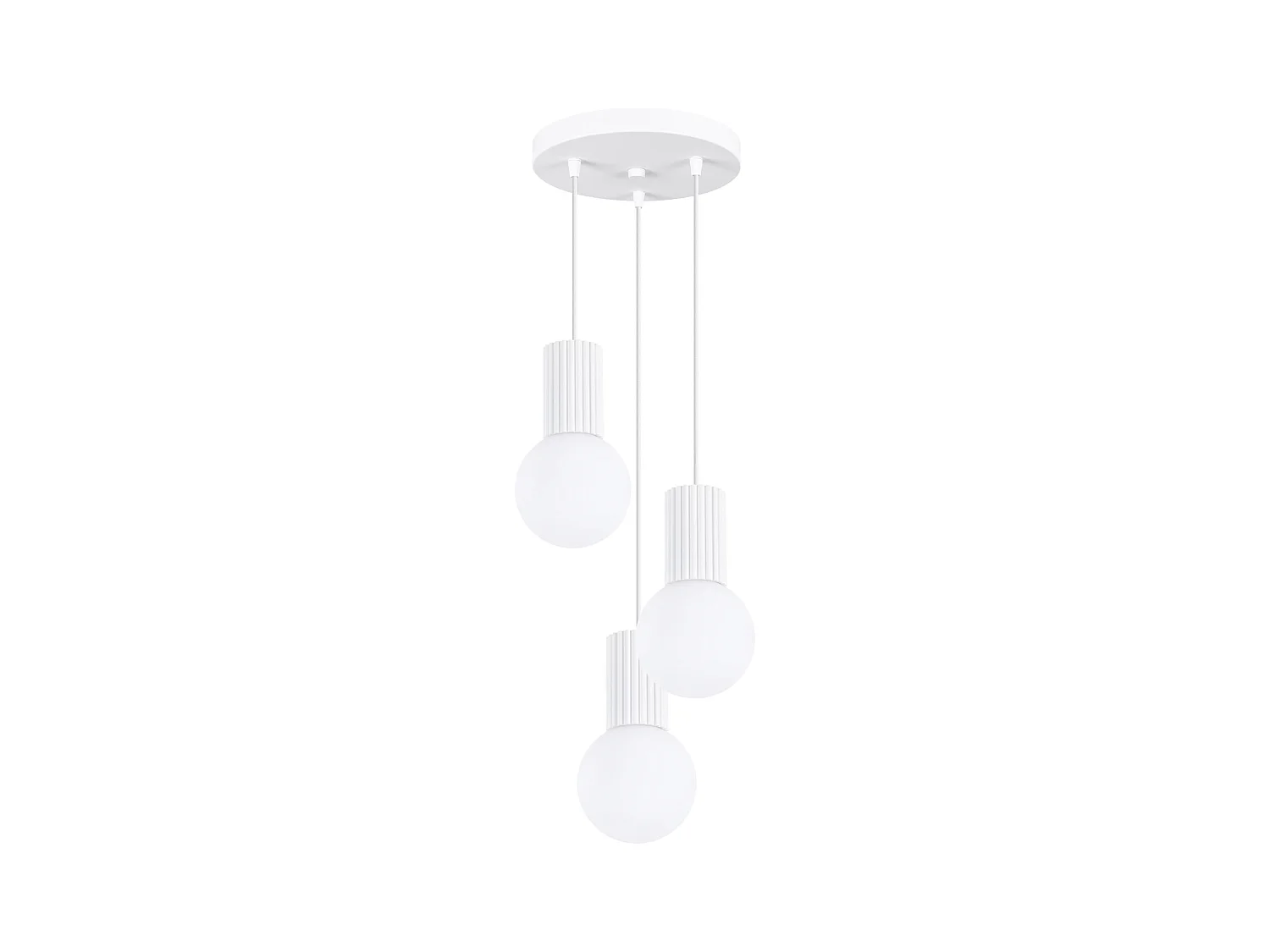 Lampe À Suspension Halo Moderne En Aluminium/Verre - 3 Sources Lumineuses - L.25 X H.125 Cm - Blanc
