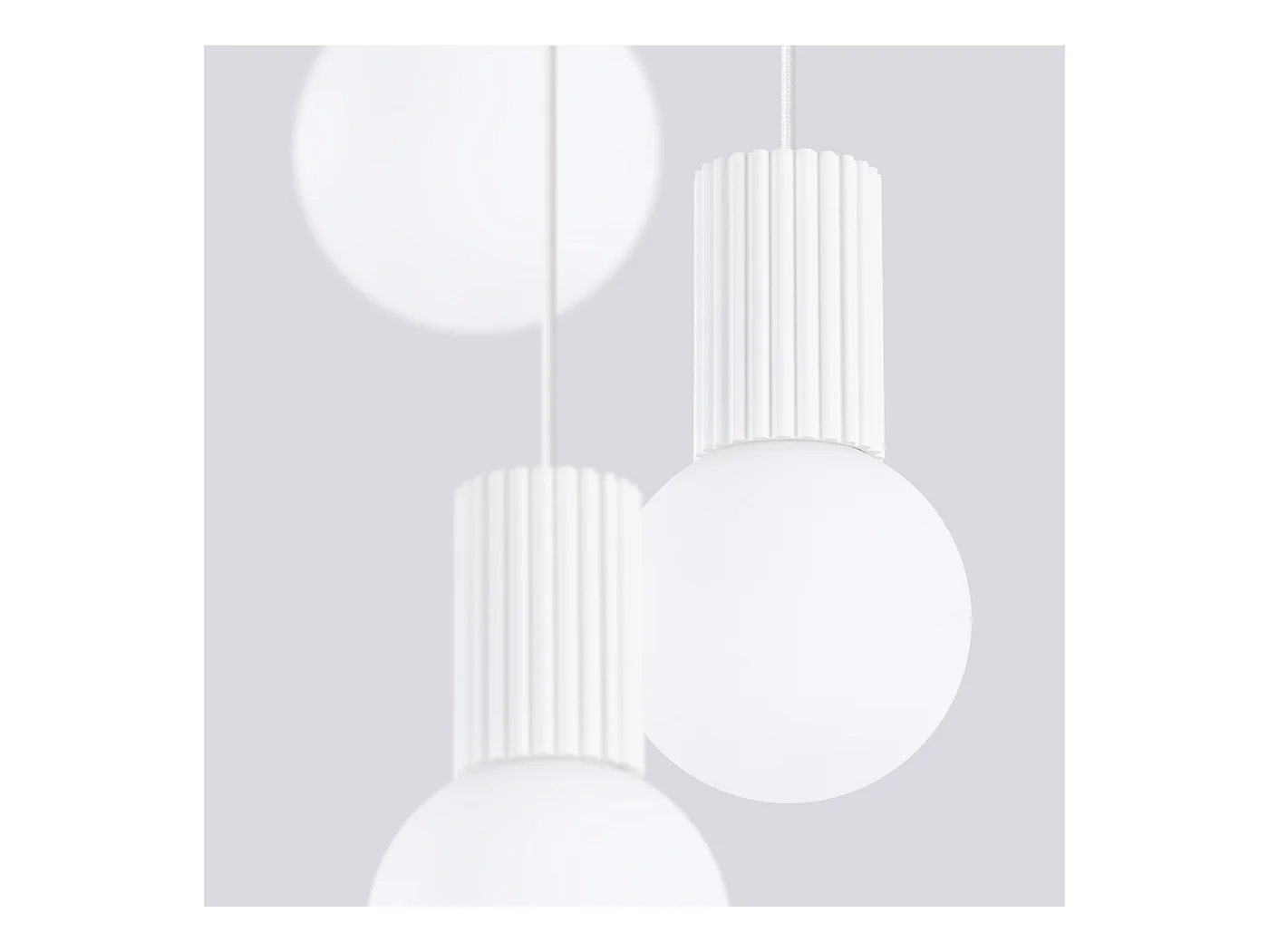 Lampe À Suspension Halo Moderne En Aluminium/Verre - 3 Sources Lumineuses - L.25 X H.125 Cm - Blanc