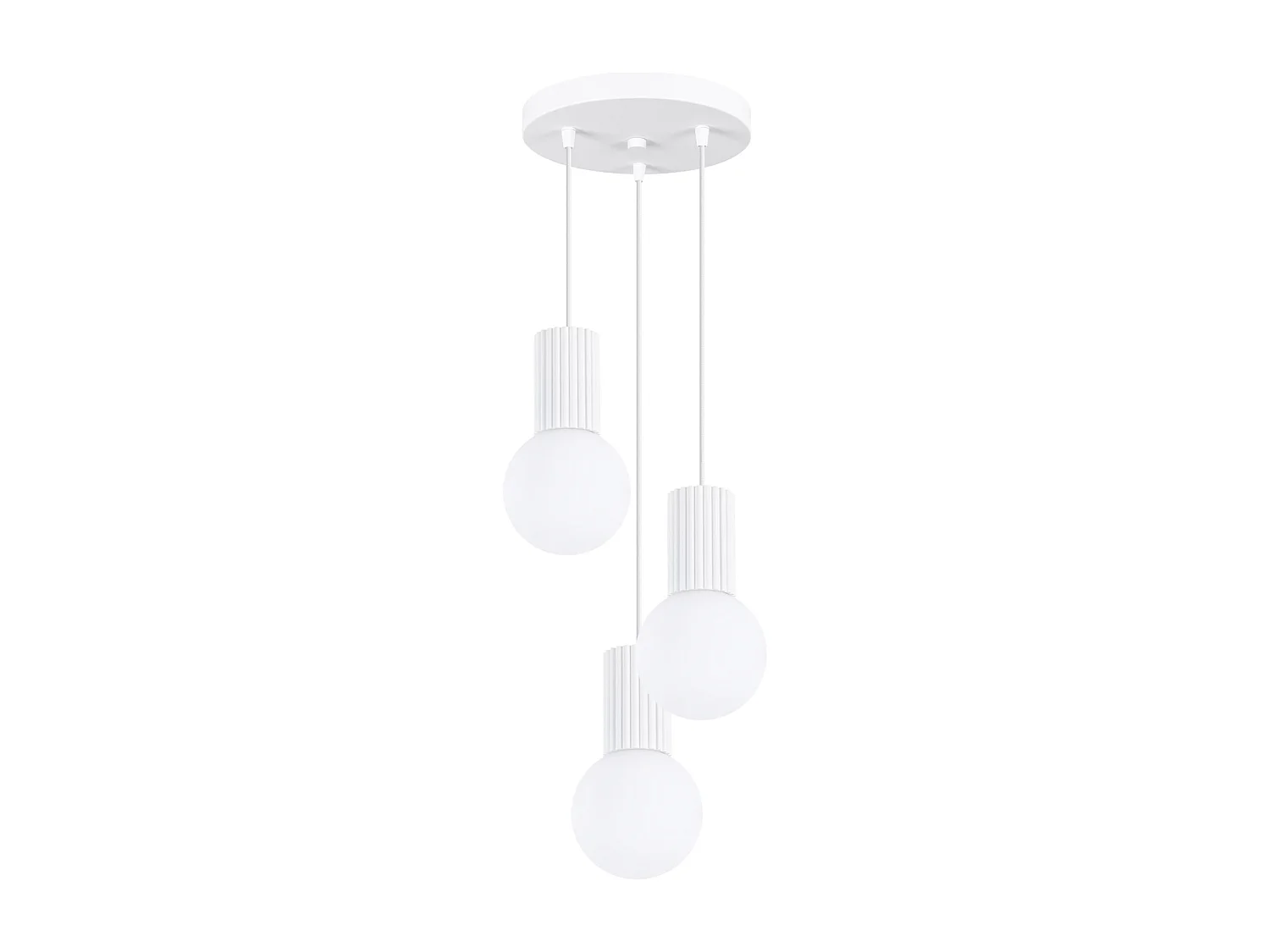 Lampe À Suspension Halo Moderne En Aluminium/Verre - 3 Sources Lumineuses - L.25 X H.125 Cm - Blanc