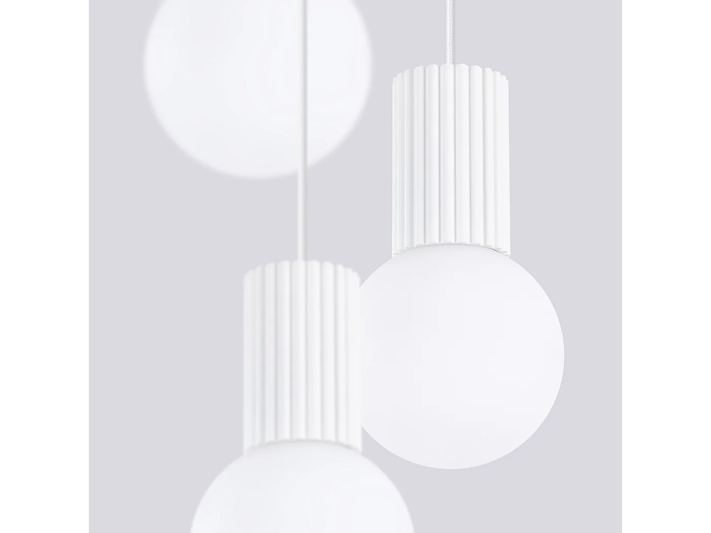 Lampe À Suspension Halo Moderne En Aluminium/Verre - 3 Sources Lumineuses - L.25 X H.125 Cm - Blanc