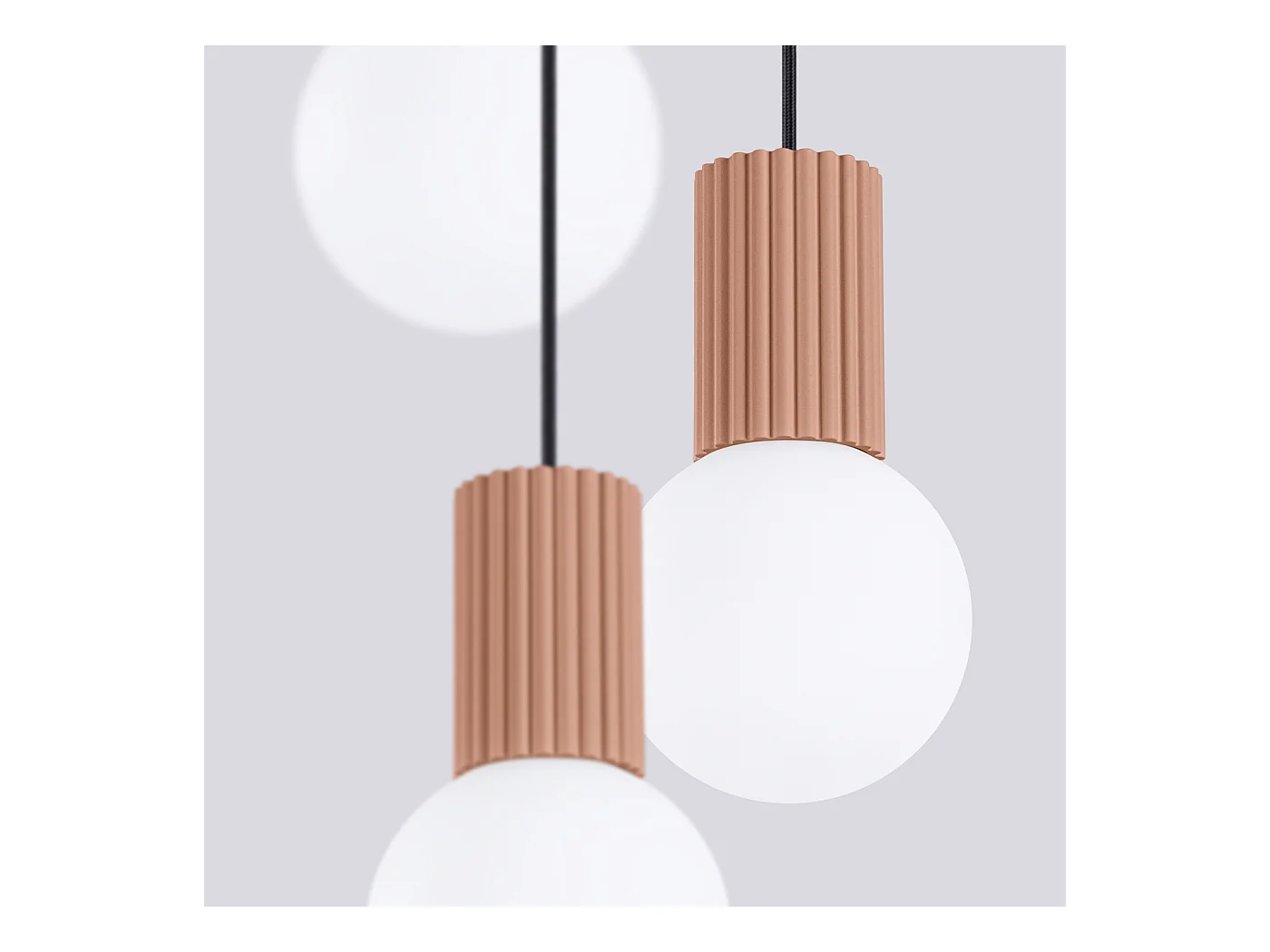 Pendelleuchte Halo Modern Aus  Aluminium/Glas - 3 Lichtquellen - L.25 X H. Cm - Mokka