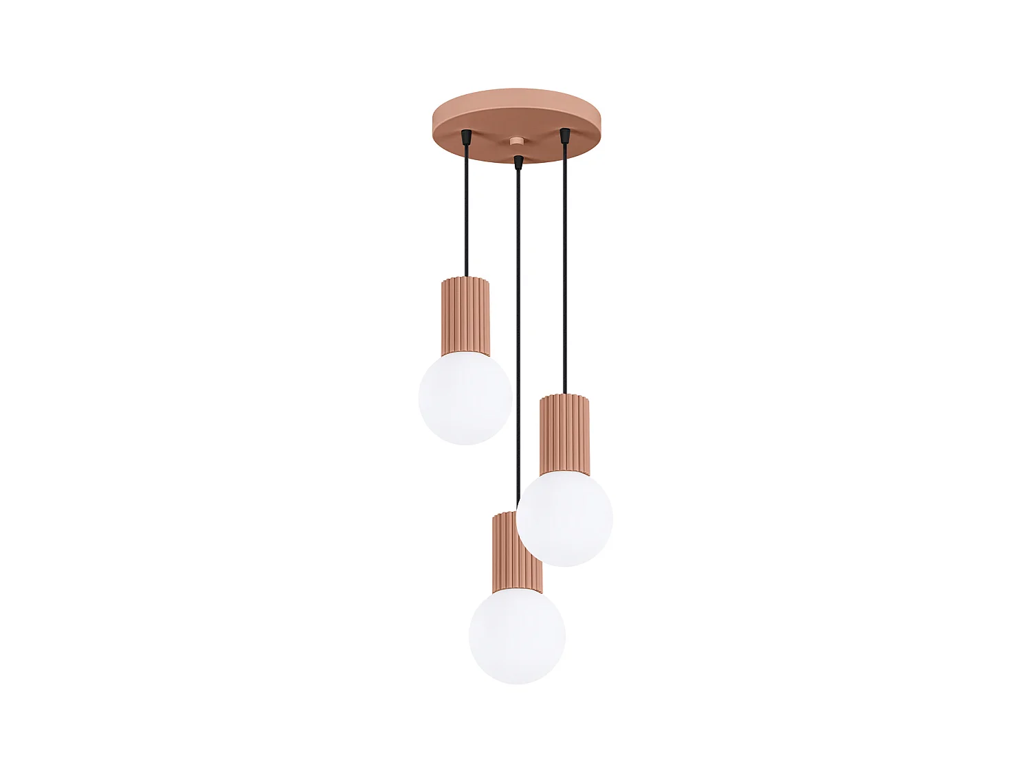Luminária Pendente Halo Moderno, Alumínio/Vidro - 3 Lichtbronnen - L.25 X H.125 Cm - Café