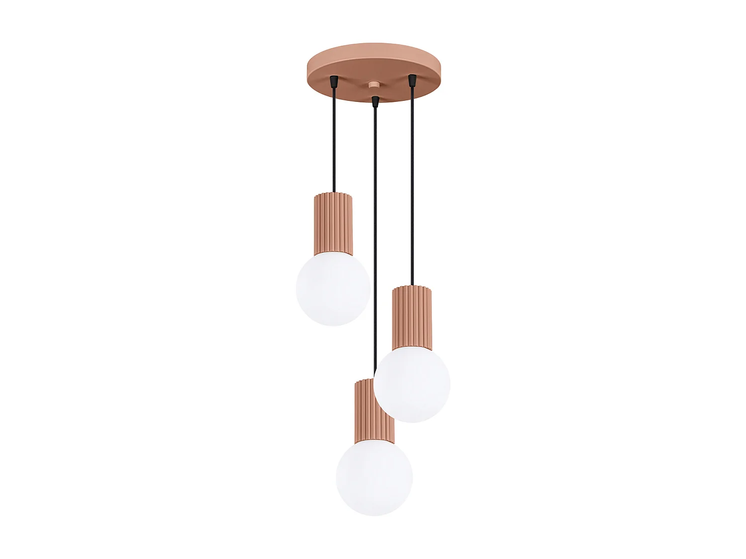 Lampe À Suspension Halo Moderne En Aluminium/Verre - 3 Sources Lumineuses - L.25 X H.125 Cm - Moka