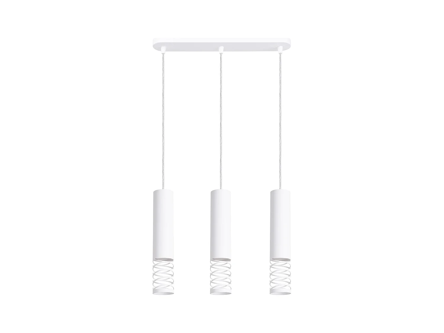 Lampe À Suspension Lami Moderne En Acier - 3 Sources Lumineuses - L.40 X H.125 Cm - Blanc