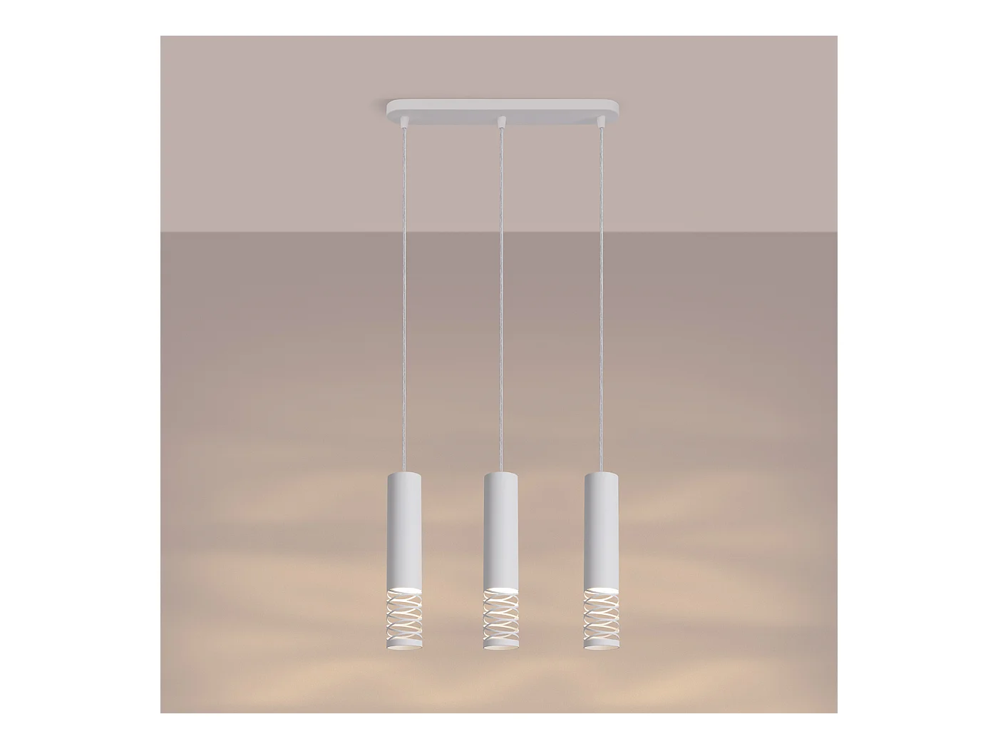 Lampe À Suspension Lami Moderne En Acier - 3 Sources Lumineuses - L.40 X H.125 Cm - Blanc