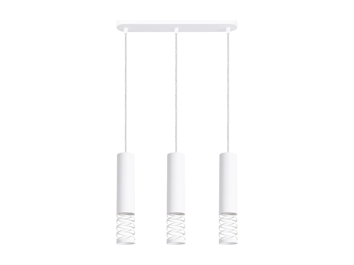 Lámpara Colgante Lami Moderno De Acero - 3 Fuentes Luminosas - L.40 X A.125 Cm - Blanco
