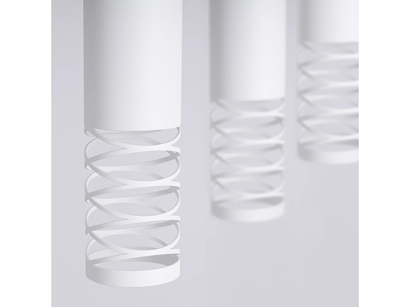 Lámpara Colgante Lami Moderno De Acero - 3 Fuentes Luminosas - L.40 X A.125 Cm - Blanco