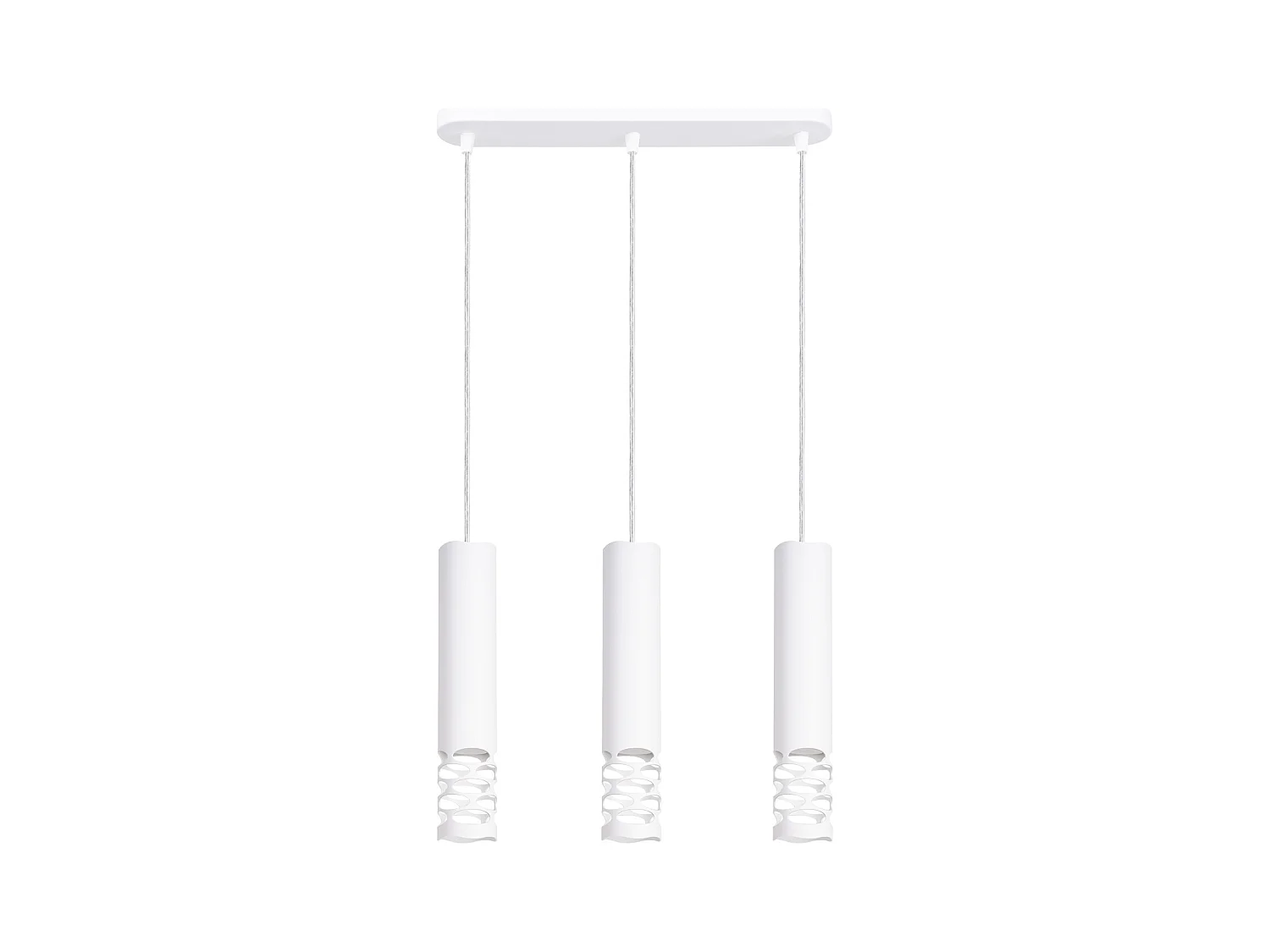 Lampe À Suspension Liro Moderne En Acier - 3 Sources Lumineuses - L.40 X H.125 Cm - Blanc
