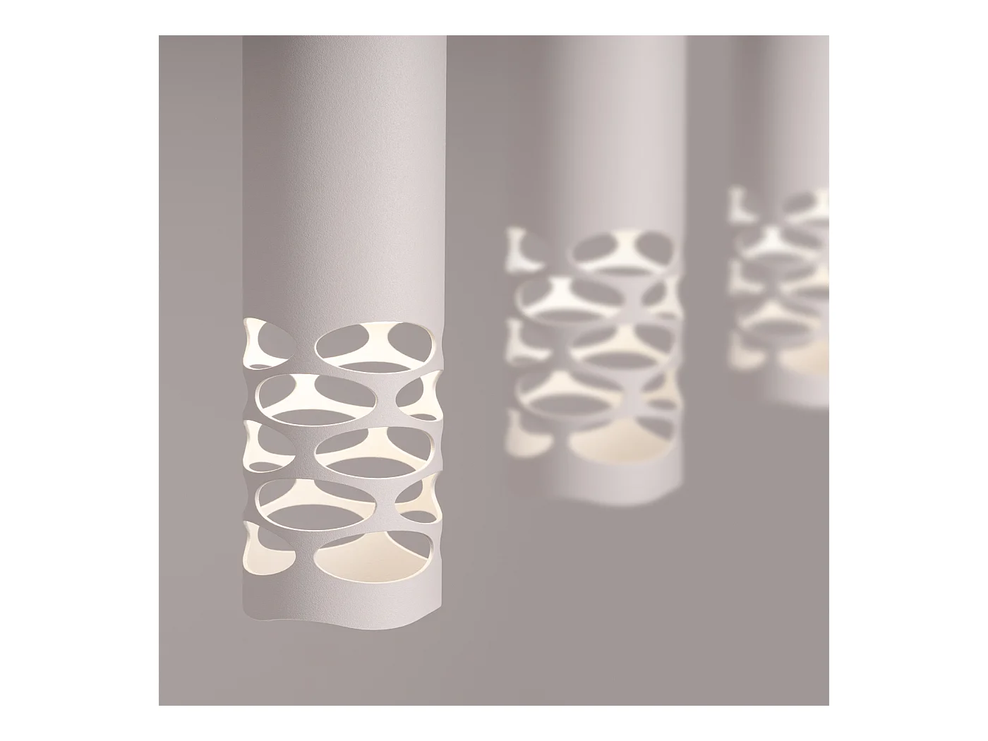 Lampe À Suspension Liro Moderne En Acier - 3 Sources Lumineuses - L.40 X H.125 Cm - Blanc