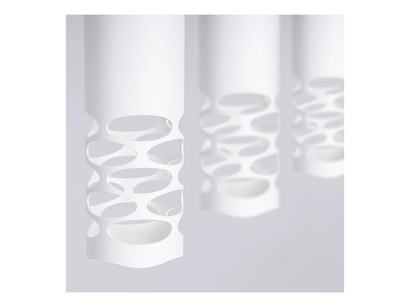 Lampe À Suspension Liro Moderne En Acier - 3 Sources Lumineuses - L.40 X H.125 Cm - Blanc