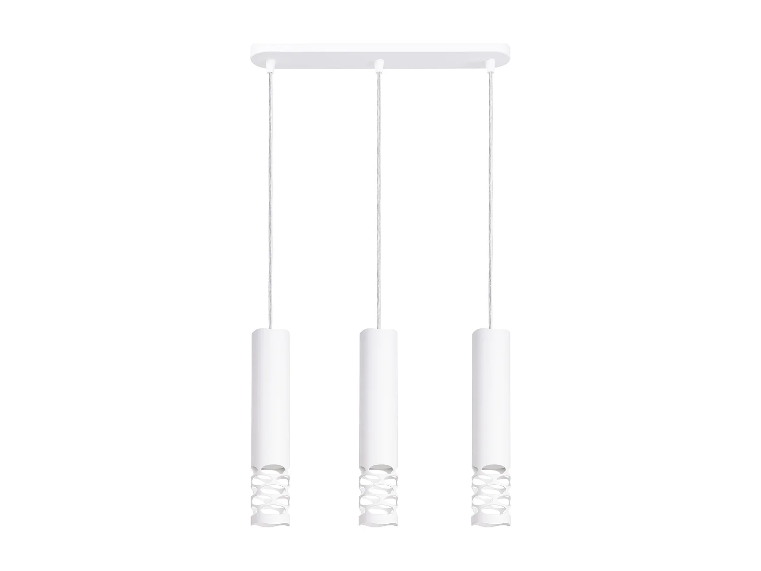 Lámpara Colgante Liro Moderno De Acero - 3 Fuentes Luminosas - L.40 X A.125 Cm - Blanco