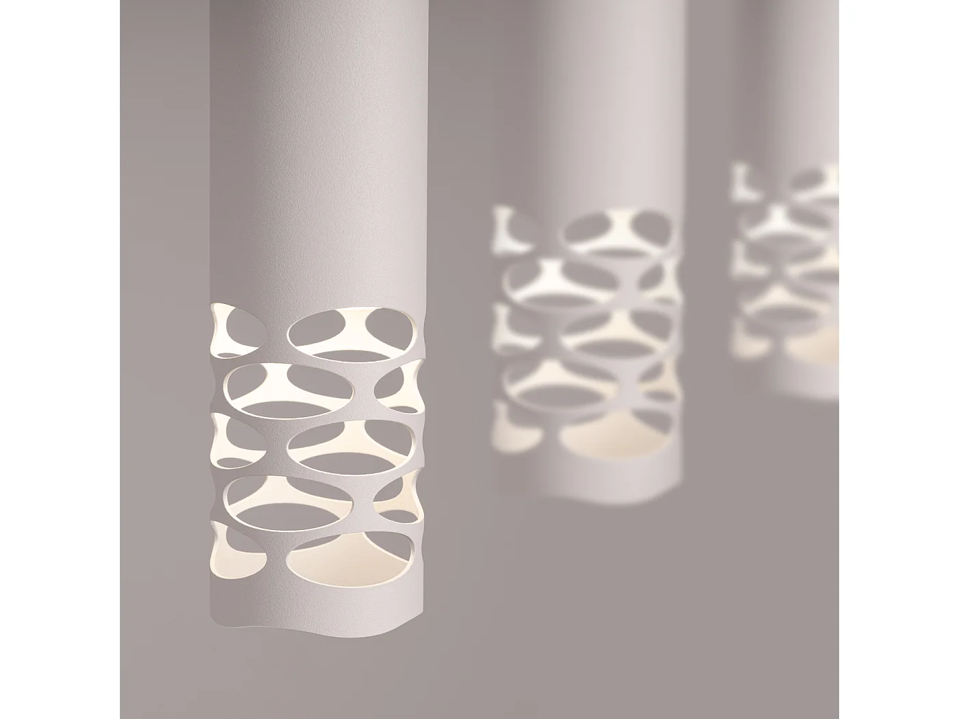 Lámpara Colgante Liro Moderno De Acero - 3 Fuentes Luminosas - L.40 X A.125 Cm - Blanco