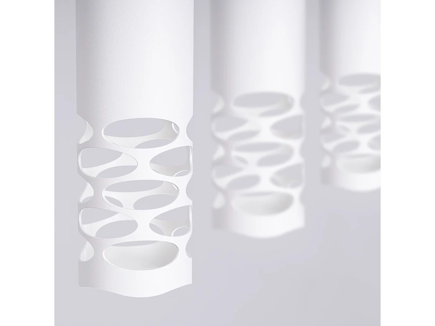 Lámpara Colgante Liro Moderno De Acero - 3 Fuentes Luminosas - L.40 X A.125 Cm - Blanco