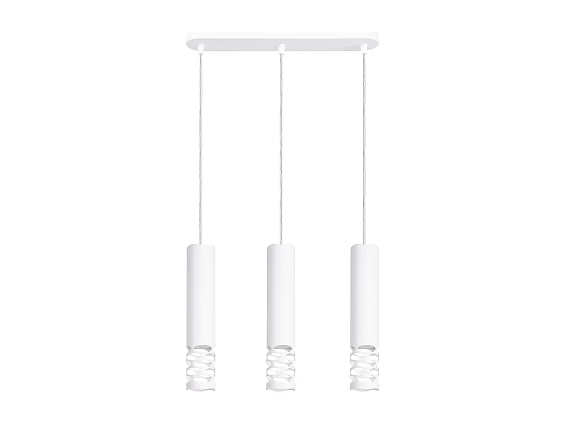 Lámpara Colgante Liro Moderno De Acero - 3 Fuentes Luminosas - L.40 X A.125 Cm - Blanco