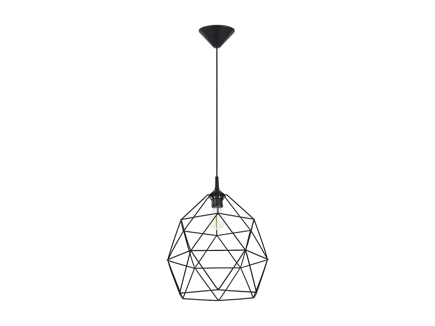 Hanglamp Triom Modern Van  - 1 Lichtbronnen - L.33 X H.100 Cm - Zwart