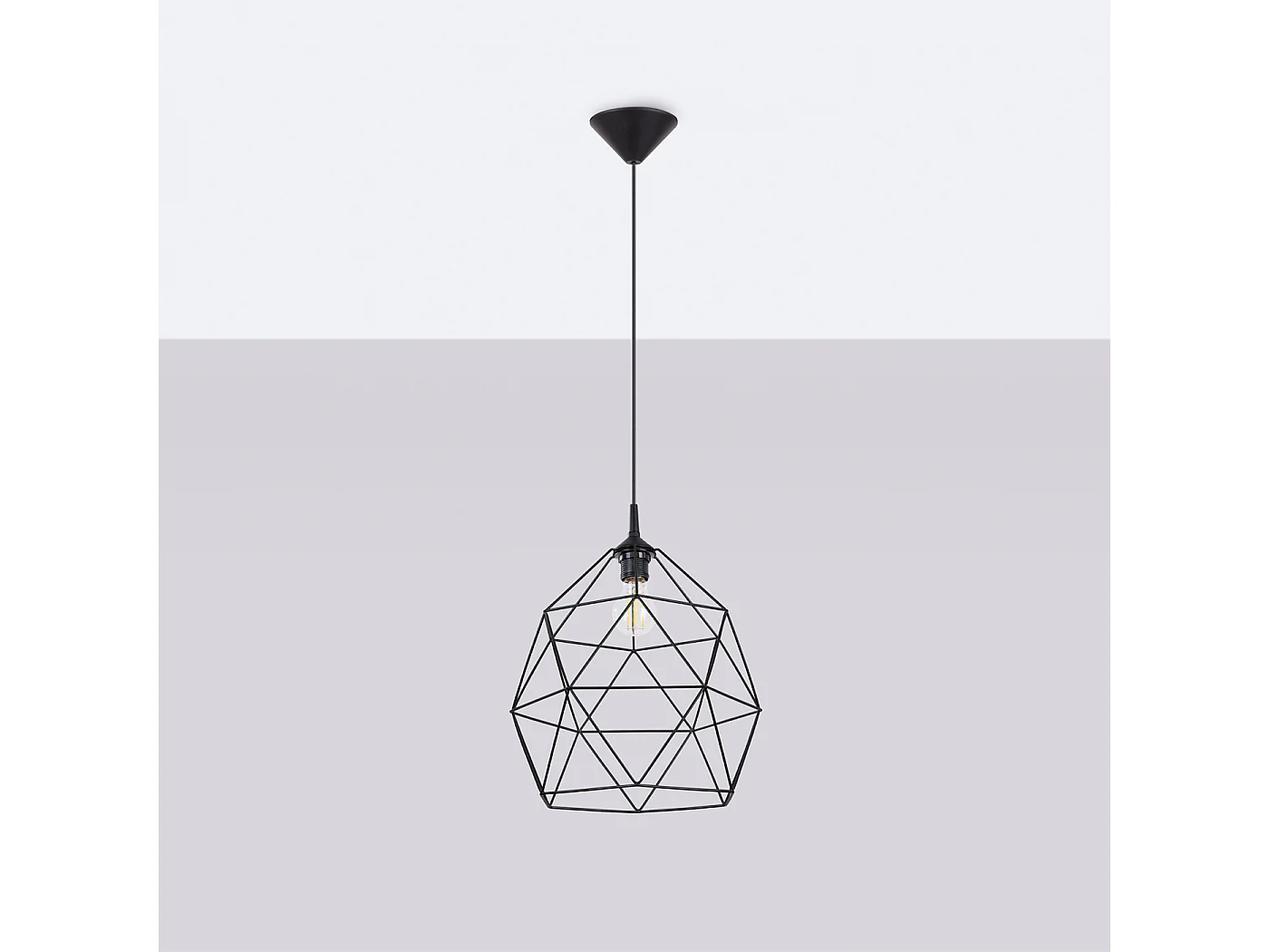 Hanglamp Triom Modern Van  - 1 Lichtbronnen - L.33 X H.100 Cm - Zwart