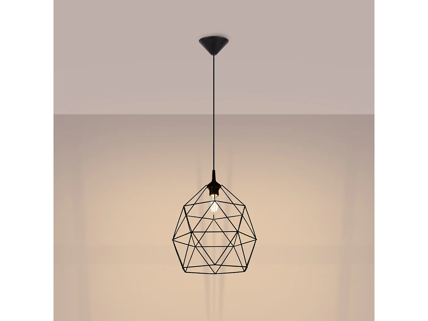 Hanglamp Triom Modern Van  - 1 Lichtbronnen - L.33 X H.100 Cm - Zwart