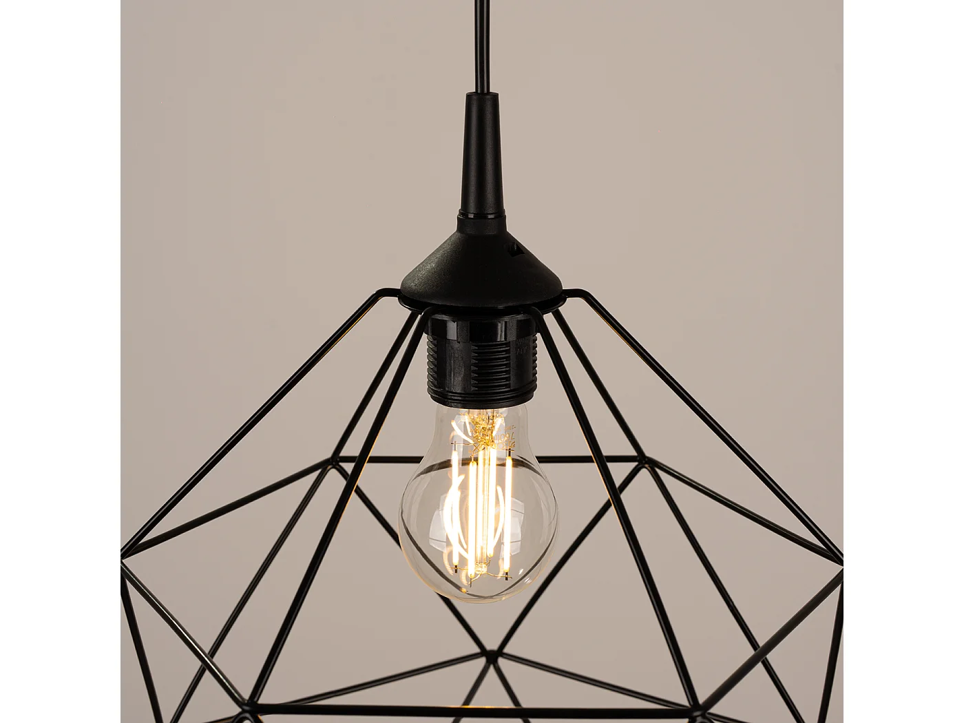 Hanglamp Triom Modern Van  - 1 Lichtbronnen - L.33 X H.100 Cm - Zwart