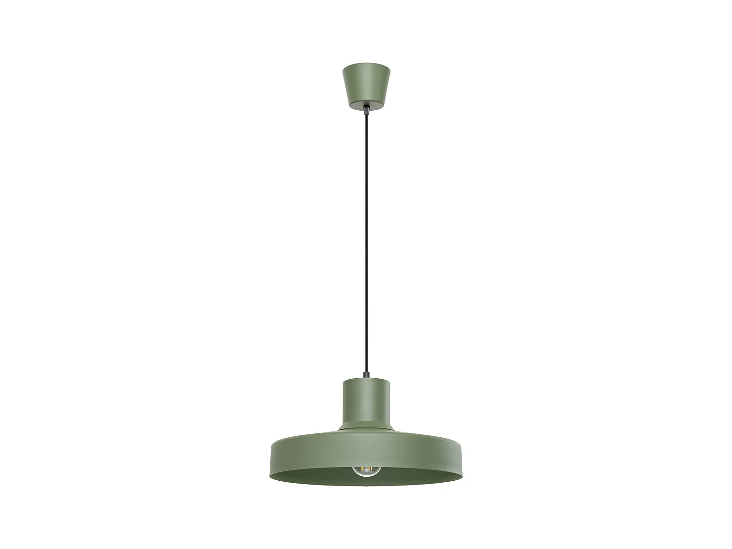Lampe À Suspension Bilo Moderne En Acier - 1 Sources Lumineuses - L.35 X H.120 Cm - Vert Olive