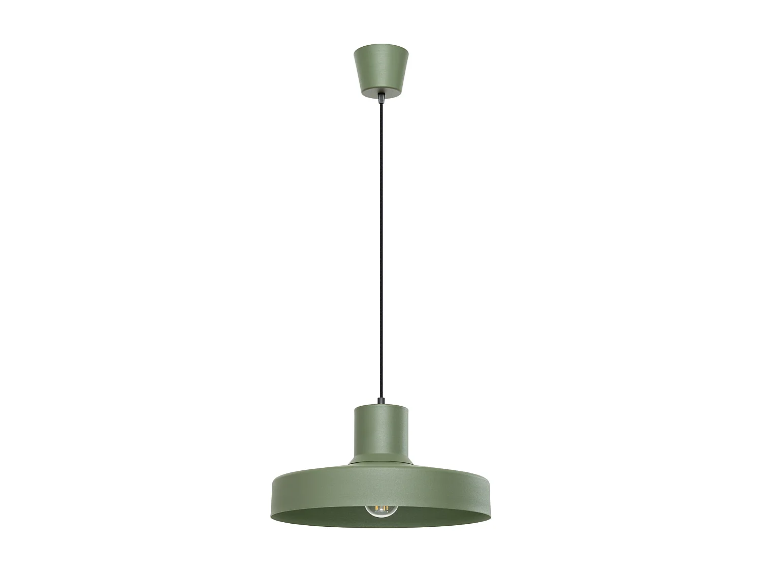 Lampe À Suspension Bilo Moderne En Acier - 1 Sources Lumineuses - L.35 X H.120 Cm - Vert Olive