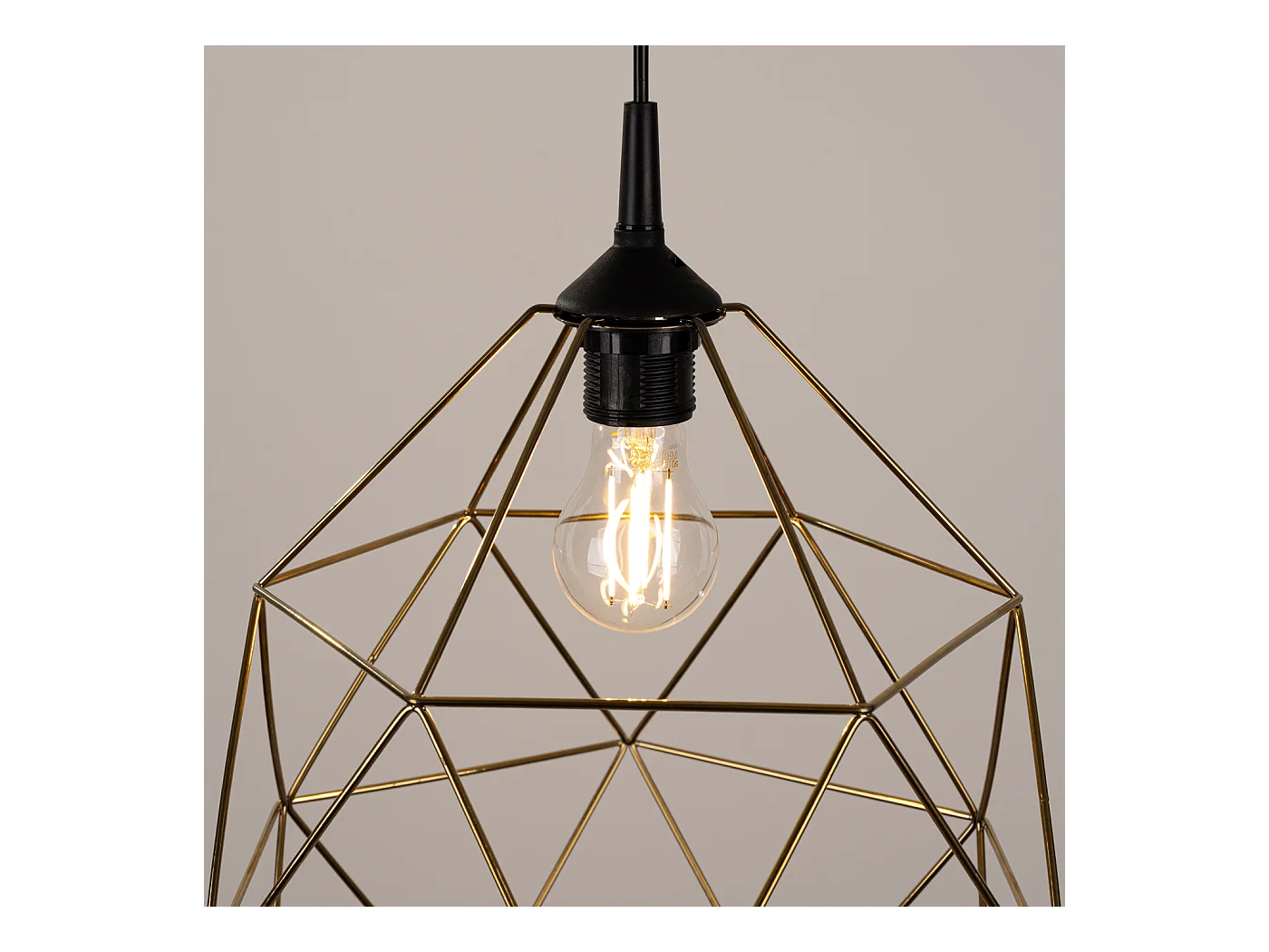 Lampe À Suspension Triom Moderne En Acier - 1 Sources Lumineuses - L.33 X H.100 Cm - Or/Noir