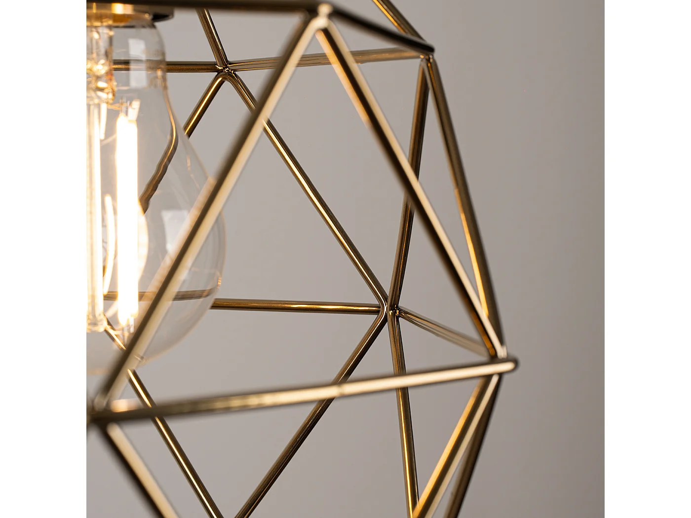 Lampe À Suspension Triom Moderne En Acier - 1 Sources Lumineuses - L.20 X H.85 Cm - Or/Noir