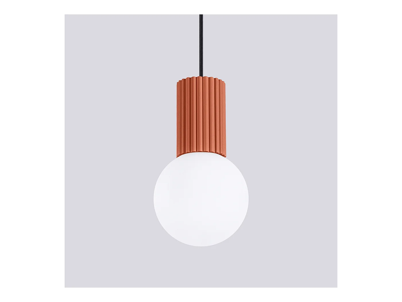 Hanglamp Halo Modern Van  - 1 Lichtbronnen - L.12 X H.120 Cm - Rode Oker
