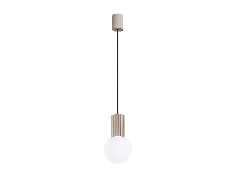 Lampa Wisząca Nowoczesny Halo, Aluminium/Szkło - 1 Źródło - L.12 X H.120 Cm - Taupe